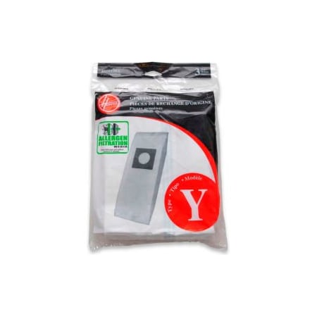 Hoover Disposable Vacuum Bag, Type Y, 12 PK 4010100 Y